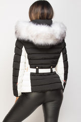 black and white puffer jacket womens 