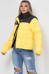 colour block puffer jacket north face inspired