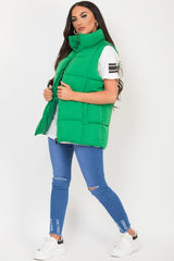 puffer padded quilted gilet green body warmer