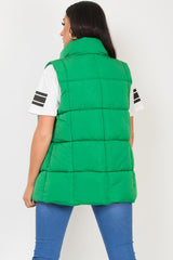 womens puffer padded quilted gilet sleeveless jacket