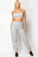 grey quilted loungewear set womens 