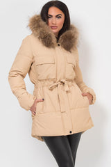 real fur hooded coat uk