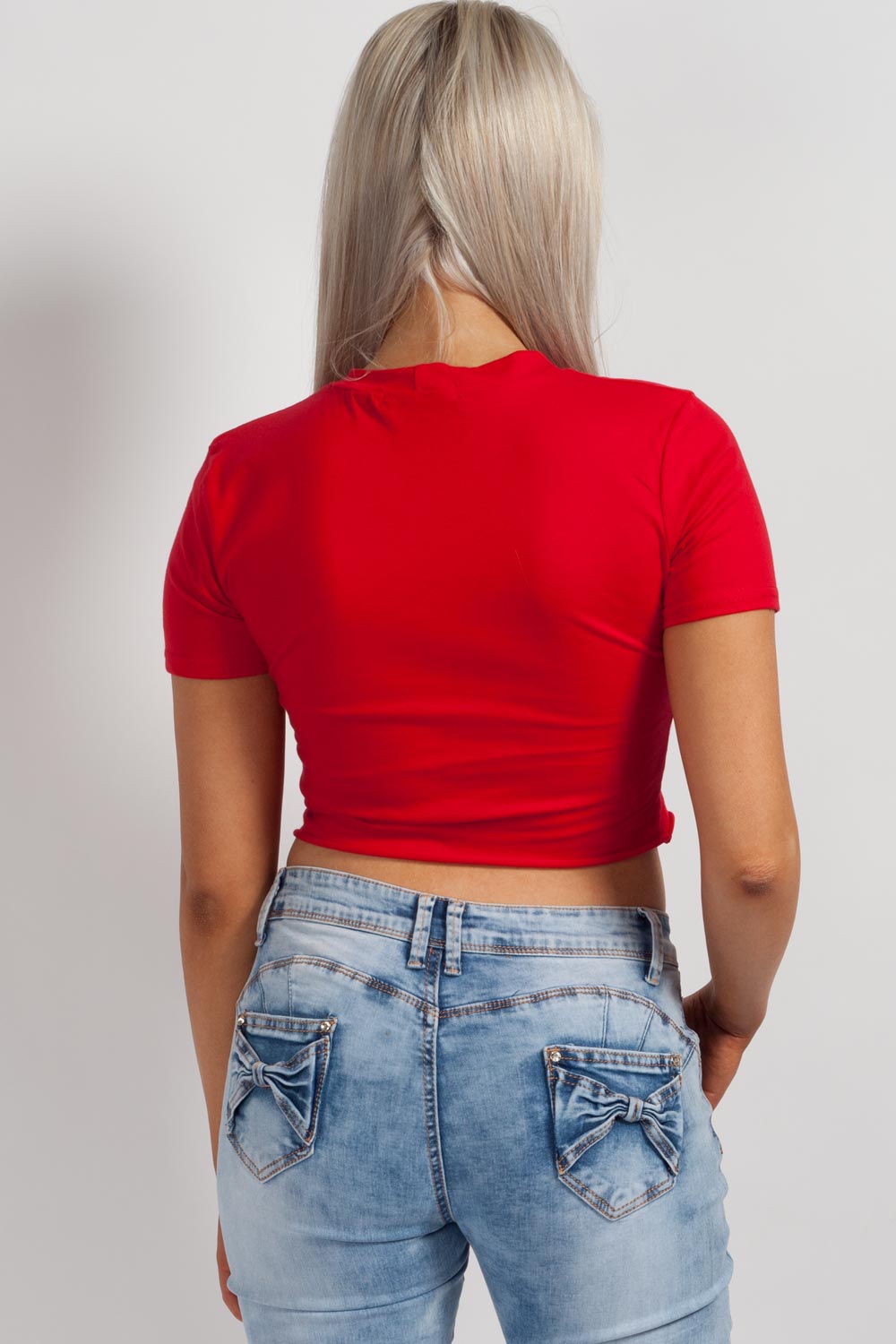 cropped t shirt top red 