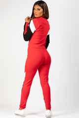 zip front ribbed loungewear set 