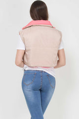 reversible padded crop gilet womens