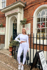 womens white gym wear co ord lounge set