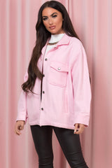 womens pink oversized shacket uk