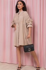 ruched front smock dress
