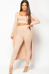 stone three piece loungewear set 