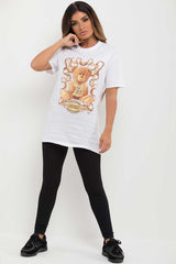 Mischief Teddy Bear Graphic T Shirt White