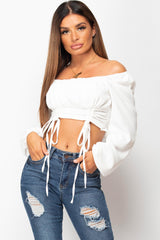 white long sleeve going out top 