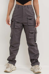 womens straight leg cargo trousers with pockets