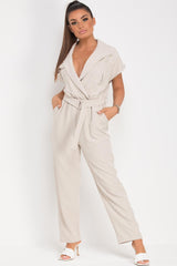 jumpsuit with short sleeve and utility belt 