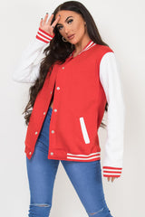 red varsity bomber jacket womens