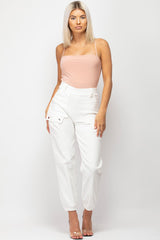 high waisted white utility trousers womens
