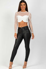 white long sleeve going out crop top 