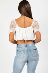 white lace crop top 