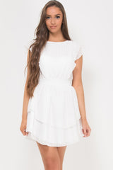 broderie anglaise white occasion dress