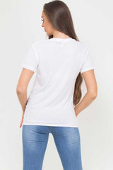 white short sleeve oversized t shirt womens