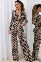 long sleeve wide leg occasion jumpsuit christmas outfit