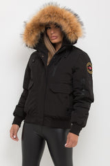 canada goose bomber jacket with fur hood womens