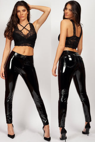 Vinyl pants best sale high waisted