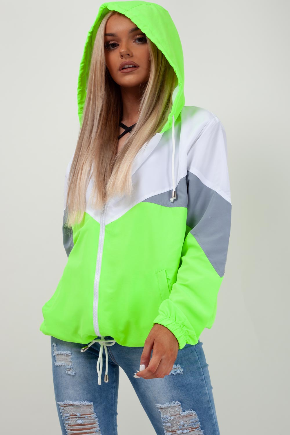 neon green festival jacket womens uk 