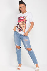 Respect All Trust Few Graphic Slogan T Shirt White
