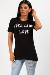 Yves Saint Love Slogan T-Shirt White