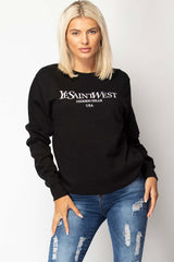 ye saint love slogan black sweatshirt oversized  