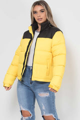 colour block puffer jacket north face inspired
