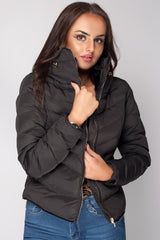womens black plus size puffer coat