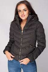 Zara Black Padded Faux Fur plus size Coat